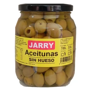 Aceitunas sin hueso Jarry, tarro de cristal de 330 g escurridos