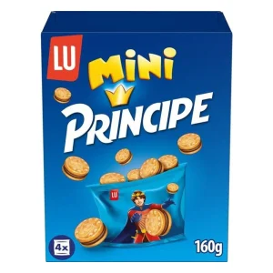 Mini Príncipe galletas rellenas de chocolate, caja de 160 g con 4 bolsitas