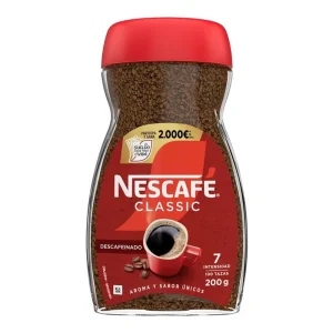 Nescafé descafeinado 200 g Classic, frasco de cristal